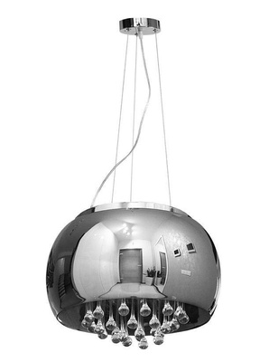 Lampa Szklana Przydymione lustro drobne korale 50cm