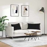 Poduszki na sofę 2 pcs Czarny 80 x 40 cm Tkanina sztruksowa