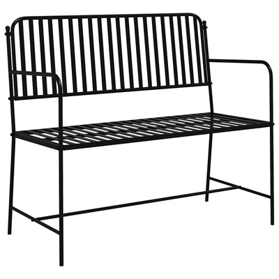 Ławka ogrodowa 2 -Seater 103,5 x 51,5 x 90 cm Stal Czarny