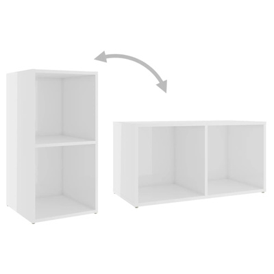vidaXL Szafka pod TV, wysoki połysk, biała, 72x35x36,5 cm