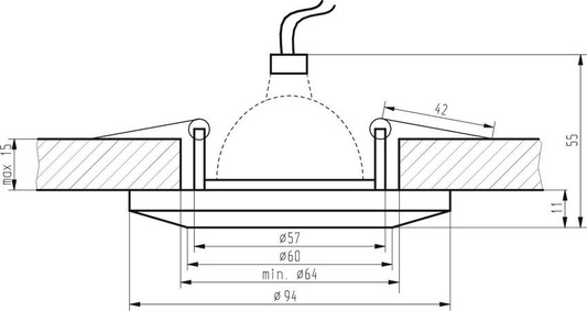 Nowoczesna oprawa wpuszczana MR16 SS-10 CH/BK czarna stała szklana szkło + oprawka GU10