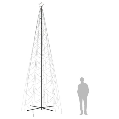 vidaXL Choinka stożkowa, 1400 kolorowych diod LED, 160x500 cm