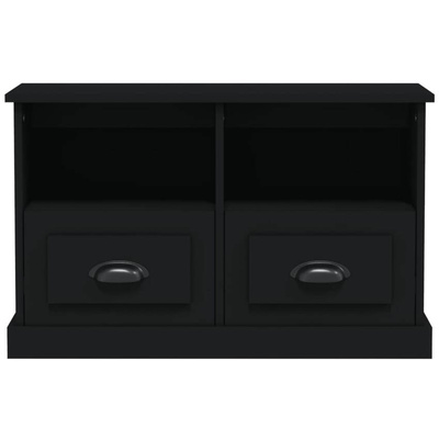 vidaXL Szafka pod TV, czarna, 80x35x50 cm, materiał drewnopochodny