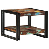 Stolik kawowy wielokolorowy 50x50x38 cm lite drewno odzyskane
