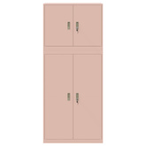 Szafka do przechowywania 2 szt. różowy 90 x 40 x 210 cm Stal