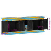 vidaXL Szafka pod TV, niebieska, 110x30x40 cm, lite drewno mango
