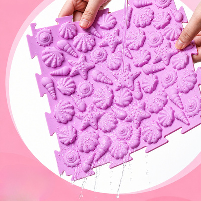 Sensoryczne Puzzle Silikonowe Mata Ścieżka Sensoryczna Kolorowe 25 cm 12el.