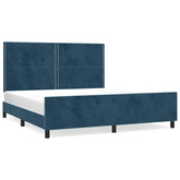 vidaXL Rama łóżka z zagłówkiem, ciemnoniebieska, 160x200 cm, aksamitna model standard