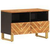 vidaXL Szafka pod TV, brązowo-czarna 70x33,5x46 cm, lite drewno mango