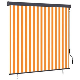 Roleta Biały i Pomarańczowy 180 x 250 cm Materiał i Aluminium