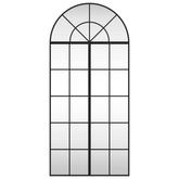 vidaXL Lustro ścienne, czarne, 60x130 cm, zakończone łukiem, żelazo