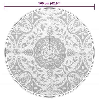 vidaXL Dywan na zewnątrz, błękitny, Ø160 cm, PP