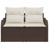 Sofa Ogrodowa z poduszką Brązowy 121 x 62 x 69cm polirattan