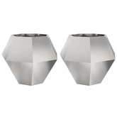 Donica 2 pcs Srebrny 100 x 100 x 80 cm Stal nierdzewna