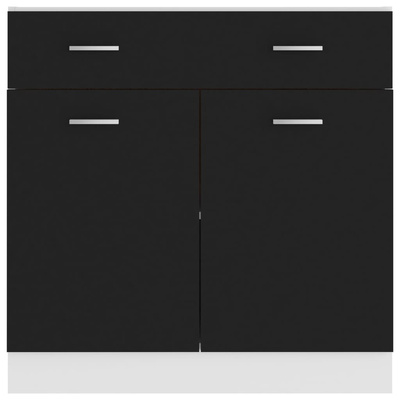 Szafka z szufladą, "Lyon", czarna, 80x46x81,5 cm