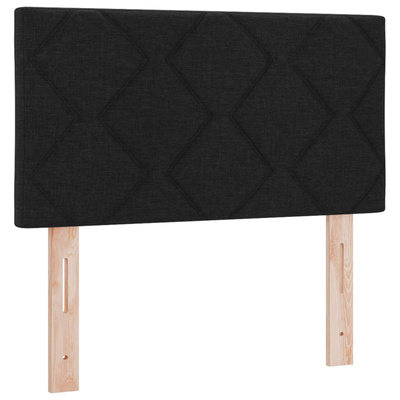 Łóżko kontynentalne z materacem Czarny 80 x 200 cm tkanina