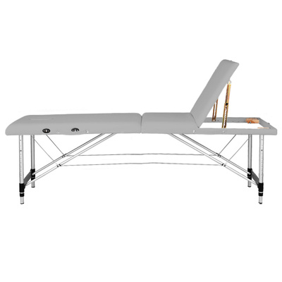 Stół składany do masażu aluminiowy komfort Activ Fizjo 3 segmentowy szary 130791
