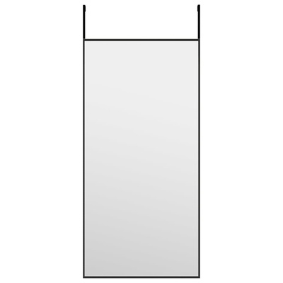 vidaXL Lustro na drzwi, czarne, 30x60 cm, szkło i aluminium