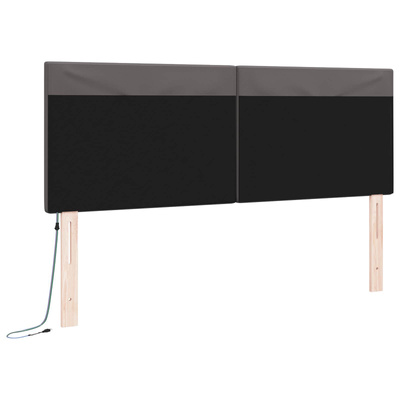 Wezgłowie LED Szary 144 cm Skóra ekologiczna
