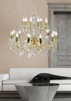 Lampa sufitowa wisząca złota kryształowa LED