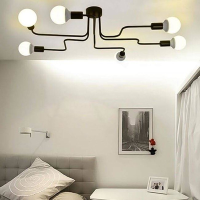 Lampa sufitowa żyrandol plafon pająk 6 ramion xloft