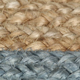 vidaXL Ręcznie wykonany dywanik, juta, oliwkowozielona krawędź, 120 cm