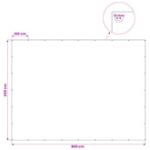 Plandeka z oczkami niebieski 6 x 8 m 260 gsm PE