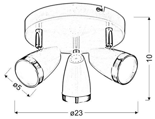 Lampa sufitowa ścienna biała plafon LED 3x40W Blanca 98-44020