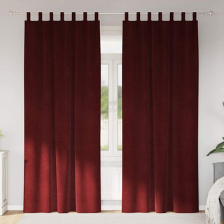 Zasłony zaciemniające 2 pcs Czerwone wino 140 x 260 cm Aksamit