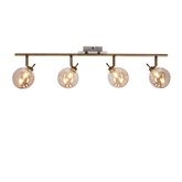 Lentini Lampa sufitowa listwa patynowy 4x40w g9 klosz bursztynowy