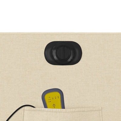 vidaXL Rozkładany fotel masujący, elektryczny, kremowy, tkanina