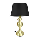 Lampka nocna Prima gold z abażurem czarnym metalowa glamour