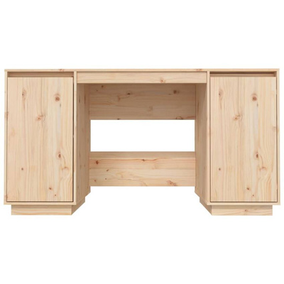 vidaXL Biurko, 140x50x75 cm, lite drewno sosnowe