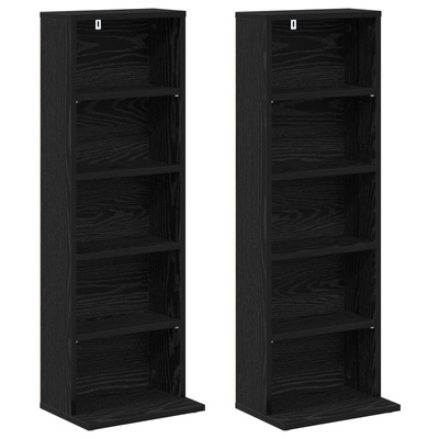 Kabinet na płyty CD 2 szt. Czarny dąb 33 x 23,5 x 97,5 cm