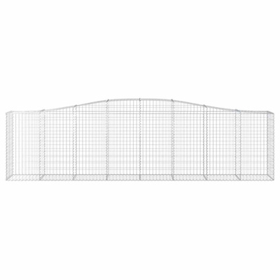 Kosze gabionowe, 9 szt, 400x50x100/120 cm, galwanizowane żelazo