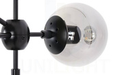 Lampa wisząca PLANETARIO 10  czarna klosze dymione