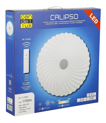 Plafon biały LED 38,5cm zmienna barwa jasność + pilot Calipso 13-75093