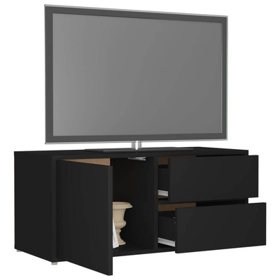 vidaXL Szafka pod TV, czarna, 80x34x36 cm materiał drewnopochodny