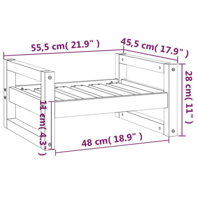 vidaXL Legowisko dla psa, białe, 55,5x45,5x28 cm, lite drewno sosnowe model standard