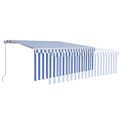 vidaXL Ręcznie zwijana markiza z zasłoną i LED, 4,5x3 m