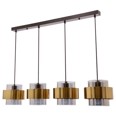 Lampa wisząca z abażurami Spiega czarna mosiężna do salonu nad stół