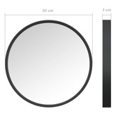 vidaXL Lustro ścienne, czarne, 30 cm