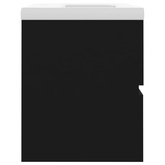 Szafka z wbudowaną umywalką, czarna, materiał drewnopochodny