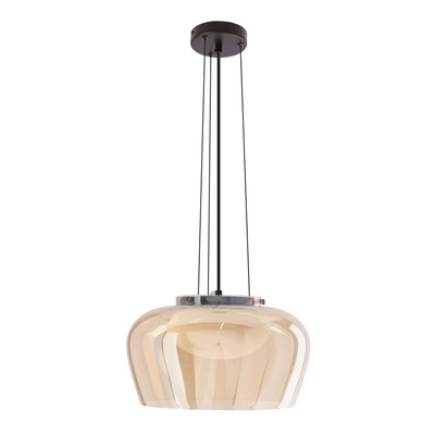 Lampa wisząca Insieme 35 szklana z kloszem bursztynowym nad stół
