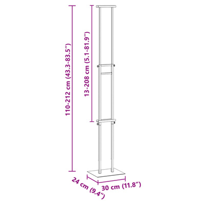 Stoiska na targi Biały 30 x 23,5 x 210 cm Stal