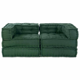 Modularna jednostka sofy 2 pcs zielony 140 x 70 x 56 cm tkanina