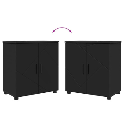 Zestaw mebli łazienkowych 2 szt. Czarny 61 x 35 x 64 cm
