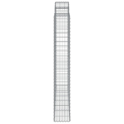 Kosze gabionowe, 5 szt, 200x30x200/220 cm, galwanizowane żelazo