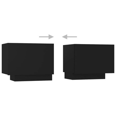 vidaXL Szafka pod TV z oświetleniem LED, czarna, 260x35x40 cm