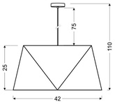 Lampa wisząca z abażurem Hexagen turkusowa pojedyncza E27